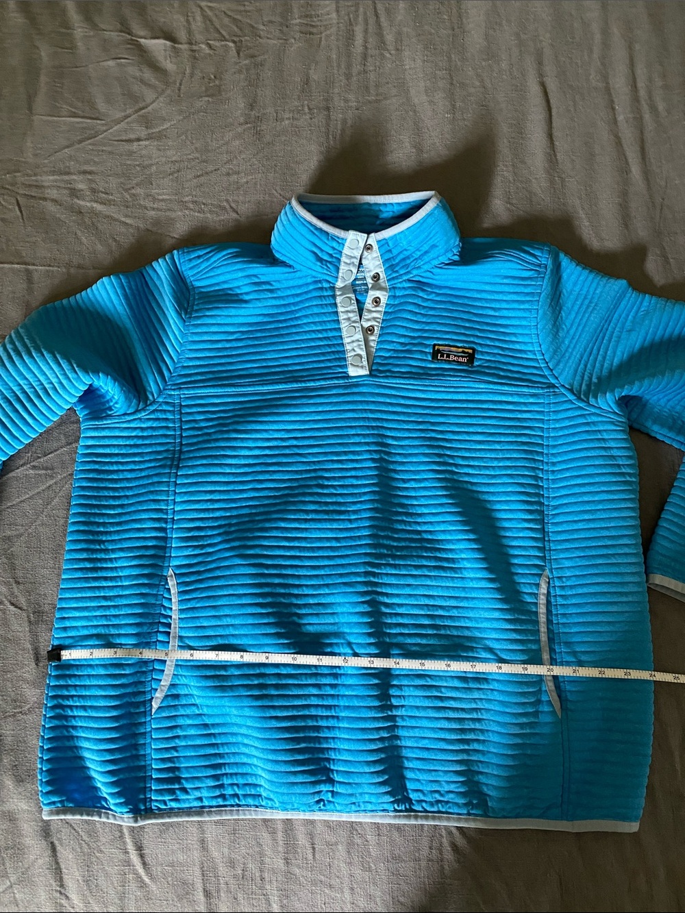 L.L. Bean Aqua/Turquoise Quilted Pullover